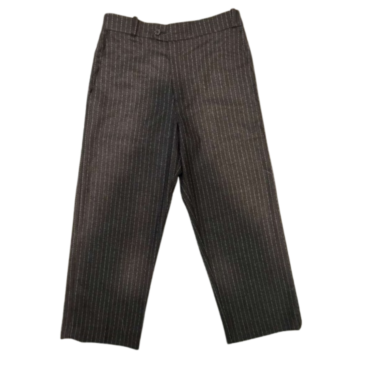 Men Espresso Pinstripe Set — Cropped Jacket & Baggy Trousers